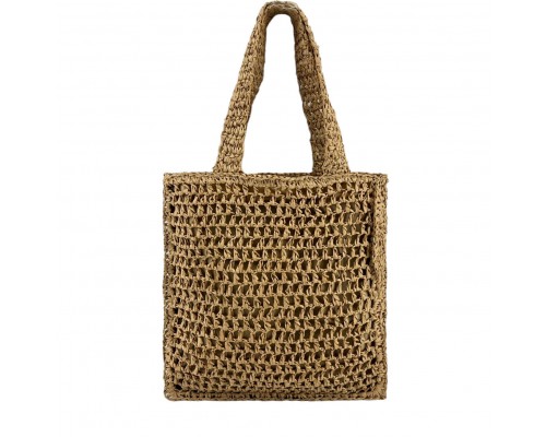 Bolso De Hombro Tote Rafia Paja 